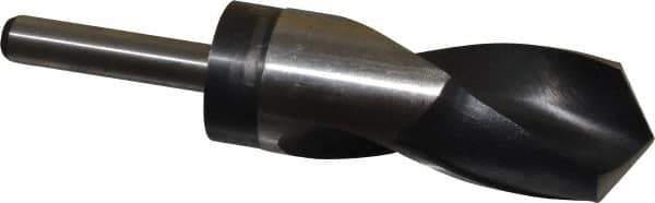 Hertel - 1-15/32" Drill, 118° Point, High Speed Steel Silver Deming & Reduced Shank Drill Bit - Oxide Finish, 6" OAL, Straight Shank, 3" Flute Length, Right Hand Cut, Standard Point, Spiral Flute, Regular Spiral - Eagle Tool & Supply
