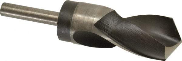 Hertel - 1-31/64" Drill, 118° Point, High Speed Steel Silver Deming & Reduced Shank Drill Bit - Oxide Finish, 6" OAL, Straight Shank, 3" Flute Length, Right Hand Cut, Standard Point, Spiral Flute, Regular Spiral - Eagle Tool & Supply