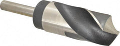 Hertel - 1-1/2" Drill, 118° Point, High Speed Steel Silver Deming & Reduced Shank Drill Bit - Oxide Finish, 6" OAL, Straight Shank, 3" Flute Length, Right Hand Cut, Standard Point, Spiral Flute, Regular Spiral - Eagle Tool & Supply