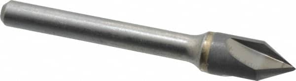 Hertel - 3/8" Head Diam, 1/4" Shank Diam, 3 Flute 60° Solid Carbide Countersink - Eagle Tool & Supply