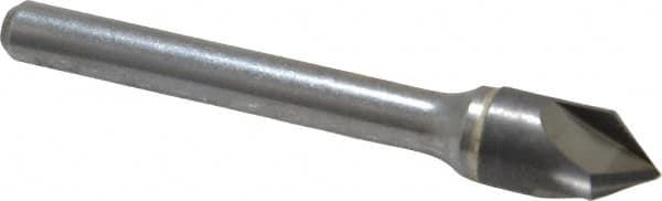 Hertel - 3/8" Head Diam, 1/4" Shank Diam, 3 Flute 82° Solid Carbide Countersink - Eagle Tool & Supply