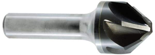 Hertel - 1/4" Head Diam, 1/4" Shank Diam, 6 Flute 60° Solid Carbide Countersink - Bright Finish, 2" OAL, Single End, Straight Shank, Right Hand Cut - Eagle Tool & Supply