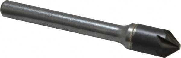 Hertel - 3/8" Head Diam, 1/4" Shank Diam, 6 Flute 82° Solid Carbide Countersink - Eagle Tool & Supply