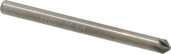 Hertel - 1/8" Head Diam, 1/8" Shank Diam, 6 Flute 90° Solid Carbide Countersink - Eagle Tool & Supply