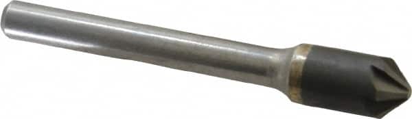 Hertel - 3/8" Head Diam, 1/4" Shank Diam, 6 Flute 90° Solid Carbide Countersink - Eagle Tool & Supply