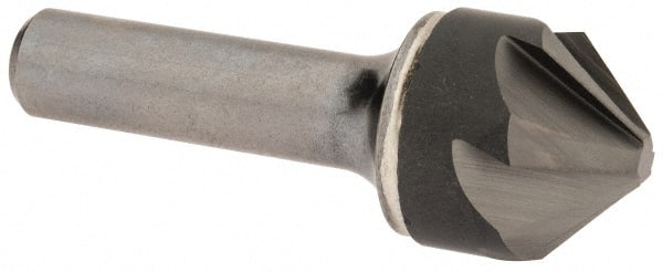 Hertel - 1" Head Diam, 1/2" Shank Diam, 6 Flute 90° Solid Carbide Countersink - Eagle Tool & Supply