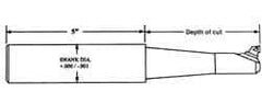 Circle Cutting Tool - 5-3/4" OAL, 1/2" Shank Diam, Indexable Boring Bar - 2.87" Max Bore Depth - Eagle Tool & Supply