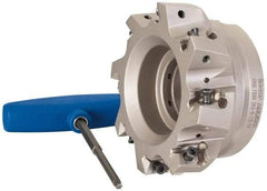 Iscar - 8 Inserts, 4" Cut Diam, 1-1/2" Arbor Diam, 0.642" Max Depth of Cut, Indexable Square-Shoulder Face Mill - 0/90° Lead Angle, 2" High, H490 AN.X 17 Insert Compatibility, Through Coolant, Series Helido - Eagle Tool & Supply