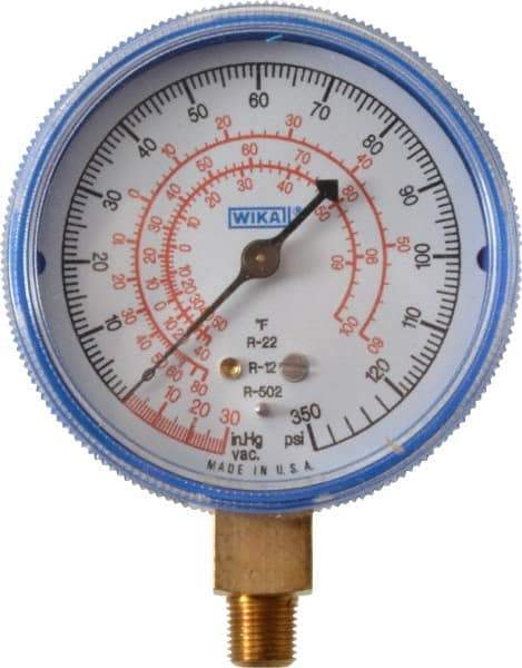 Wika - 2-1/2" Dial, 1/8 Thread, 30-0-300 Scale Range, Pressure Gauge - Lower Connection Mount, Accurate to 1-2-5% of Scale - Eagle Tool & Supply