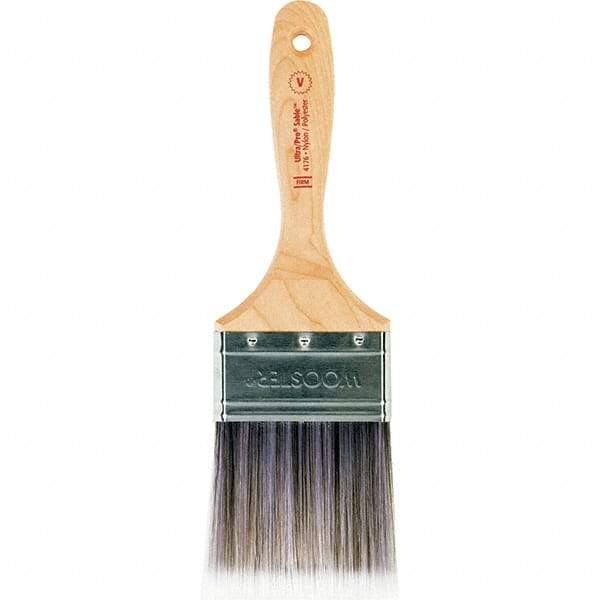 Wooster Brush - 3" Flat Nylon/Polyester Varnish Brush - 3-3/16" Bristle Length, 6-1/2" Maple Beavertail Handle - Eagle Tool & Supply