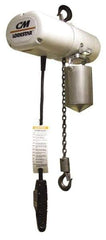 CM - 1 Ton Capacity, 8 FPM Lift Speed, 230/460 Volt, Electric Chain Hoist - 10' Max Lift, 19-5/8" Min Headroom, 2 Chains - Eagle Tool & Supply