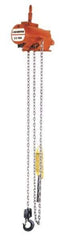 CM - 1/4 Ton Load Limit, 10' Max Height Hook Mount Air Hoist - 48 SCFM at 90 PSI, 15-1/4" Min Headroom, Pull Cord Control - Eagle Tool & Supply