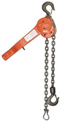 CM - 1,500 Lb Lifting Capacity, 5' Lift Height, Lever Hoist - Made from Chain, 45 Lb Avg Pull to Lift Rated Load - Eagle Tool & Supply