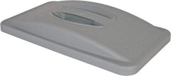 Rubbermaid - Rectangle Lid for Use with 15-7/8 Gal Rectangular Trash Cans - Gray, Polypropylene, For Slim Jim Trash Cans - Eagle Tool & Supply