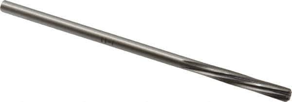 Made in USA - 7/32" High Speed Steel 6 Flute Chucking Reamer - Spiral Flute, 0.2075" Straight Shank, 1-1/4" Flute Length, 5" OAL - Eagle Tool & Supply
