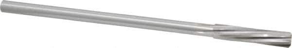 Made in USA - 3/8" High Speed Steel 6 Flute Chucking Reamer - Spiral Flute, 0.3105" Straight Shank, 1-3/4" Flute Length, 7" OAL - Eagle Tool & Supply