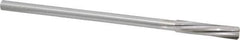 Made in USA - 3/8" High Speed Steel 6 Flute Chucking Reamer - Spiral Flute, 0.3105" Straight Shank, 1-3/4" Flute Length, 7" OAL - Eagle Tool & Supply