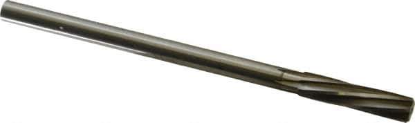 Made in USA - 27/64" High Speed Steel 6 Flute Chucking Reamer - Spiral Flute, 0.373" Straight Shank, 1-3/4" Flute Length, 7" OAL - Eagle Tool & Supply