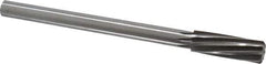 Made in USA - 23/32" High Speed Steel 8 Flute Chucking Reamer - Spiral Flute, 0.5615" Straight Shank, 2-1/4" Flute Length, 9" OAL - Eagle Tool & Supply