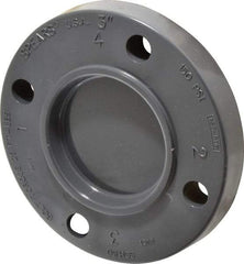 Value Collection - 3" Pipe, 7-5/8" OD, PVC Blind Pipe Flange - Schedule 80, Gray - Eagle Tool & Supply