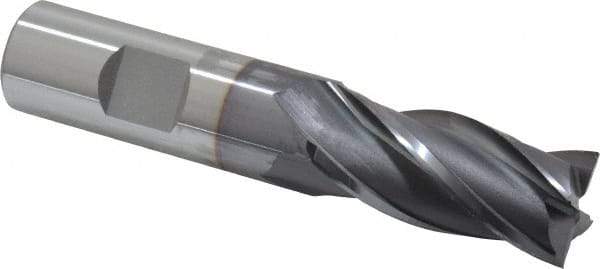 OSG - 3/4", 1-5/8" LOC, 3/4" Shank Diam, 3-7/8" OAL, 4 Flute, Cobalt Square End Mill - Single End, TiCN Finish, Spiral Flute, 30° Helix, Centercutting, Right Hand Cut, Right Hand Flute, Series 541 - Eagle Tool & Supply