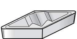 Kennametal - VCMR331, KC5010 Grade Carbide Profiling Insert - TiAlN Finish, 35° Incl Angle, Diamond, 0.6539" Side Length, 3/16" Thick, 1/64" Corner Radius, 3/8" Inscribed Circle - Eagle Tool & Supply