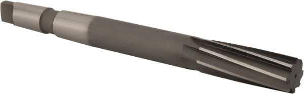 Made in USA - 1" High Speed Steel 8 Flute Chucking Reamer - Spiral Flute, 3MT Morse Taper Shank, 2-3/4" Flute Length, 10-1/2" OAL - Eagle Tool & Supply