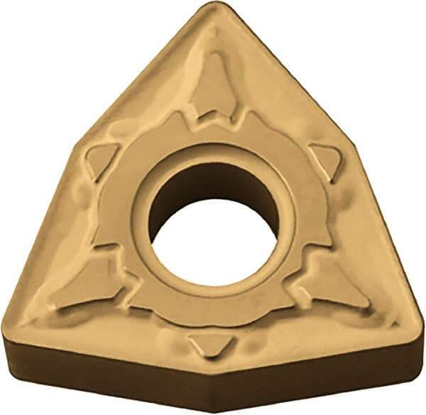 Kyocera - WNMG432 GT Grade CA5525 Carbide Turning Insert - TiCN/Al2O3/TiN Finish, 80° Trigon, 1/2" Inscr Circle, 3/16" Thick, 1/32" Corner Radius - Eagle Tool & Supply