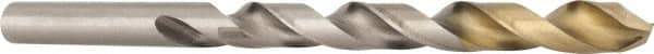DORMER - 3/8" 118° High Speed Steel Jobber Drill - TiN Finish, Right Hand Cut, Spiral Flute, Straight Shank, 5" OAL, Split Point - Eagle Tool & Supply