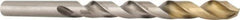 DORMER - 3/8" 118° High Speed Steel Jobber Drill - TiN Finish, Right Hand Cut, Spiral Flute, Straight Shank, 5" OAL, Split Point - Eagle Tool & Supply