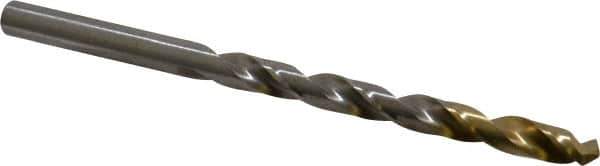 DORMER - #1 118° High Speed Steel Jobber Drill - TiN Finish, Right Hand Cut, Spiral Flute, Straight Shank, 3-7/8" OAL, Split Point - Eagle Tool & Supply