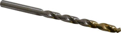 DORMER - #1 118° High Speed Steel Jobber Drill - TiN Finish, Right Hand Cut, Spiral Flute, Straight Shank, 3-7/8" OAL, Split Point - Eagle Tool & Supply