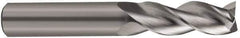 SGS - 1", 1-1/4" LOC, 1" Shank Diam, 4" OAL, 3 Flute, Solid Carbide Square End Mill - Single End, Uncoated, Spiral Flute, 38° Helix, Right Hand Cut, Right Hand Flute, Series 43 - Eagle Tool & Supply