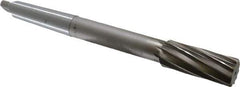Interstate - 1-1/8" High Speed Steel 10 Flute Chucking Reamer - Spiral Flute, 3MT Morse Taper Shank, 2-7/8" Flute Length, 11" OAL - Eagle Tool & Supply