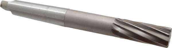 Interstate - 1-1/4" High Speed Steel 10 Flute Chucking Reamer - Spiral Flute, 4MT Morse Taper Shank, 3" Flute Length, 11-1/2" OAL - Eagle Tool & Supply