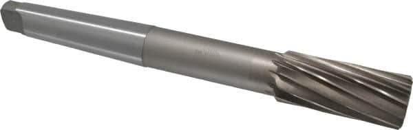 Interstate - 1-7/16" High Speed Steel 10 Flute Chucking Reamer - Spiral Flute, 4MT Morse Taper Shank, 3-1/4" Flute Length, 12" OAL - Eagle Tool & Supply
