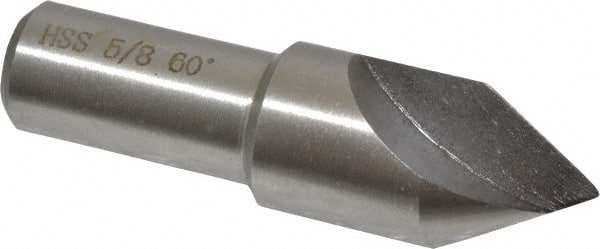 Interstate - 5/8" Head Diam, 1/2" Shank Diam, 1 Flute 60° High Speed Steel Countersink - Eagle Tool & Supply