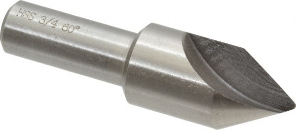 Interstate - 3/4" Head Diam, 1/2" Shank Diam, 1 Flute 60° High Speed Steel Countersink - Eagle Tool & Supply