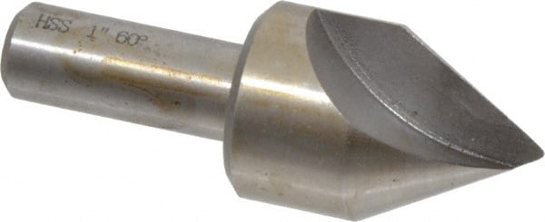 Interstate - 1" Head Diam, 1/2" Shank Diam, 1 Flute 60° High Speed Steel Countersink - Eagle Tool & Supply