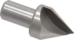 Interstate - 1-1/4" Head Diam, 3/4" Shank Diam, 1 Flute 60° High Speed Steel Countersink - Bright Finish, 2-3/4" OAL, Single End, Straight Shank, Right Hand Cut - Eagle Tool & Supply