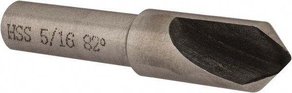 Interstate - 5/16" Head Diam, 1/4" Shank Diam, 1 Flute 82° High Speed Steel Countersink - Eagle Tool & Supply
