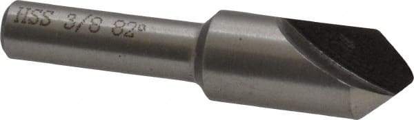 Interstate - 3/8" Head Diam, 1/4" Shank Diam, 1 Flute 82° High Speed Steel Countersink - Bright Finish, 1-3/4" OAL, Single End, Straight Shank, Right Hand Cut - Eagle Tool & Supply