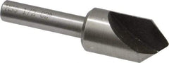 Interstate - 1/2" Head Diam, 1/4" Shank Diam, 1 Flute 82° High Speed Steel Countersink - Bright Finish, 2" OAL, Single End, Straight Shank, Right Hand Cut - Eagle Tool & Supply