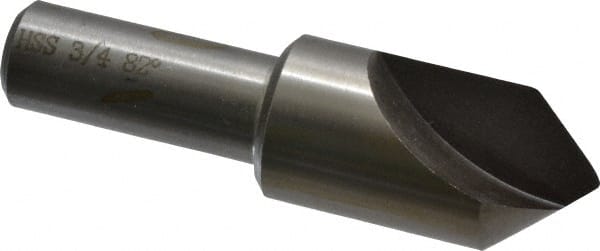 Interstate - 3/4" Head Diam, 1/2" Shank Diam, 1 Flute 82° High Speed Steel Countersink - Eagle Tool & Supply