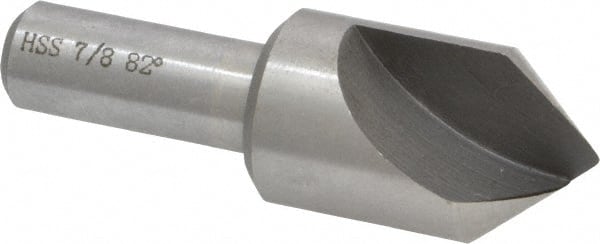 Interstate - 7/8" Head Diam, 1/2" Shank Diam, 1 Flute 82° High Speed Steel Countersink - Eagle Tool & Supply