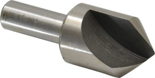 Interstate - 1" Head Diam, 1/2" Shank Diam, 1 Flute 90° High Speed Steel Countersink - Eagle Tool & Supply