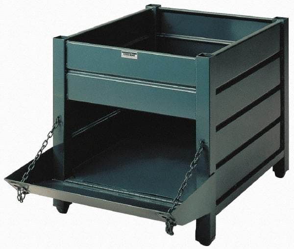 Steel King - 32" Long x 40" Wide x 24" High Steel Bin-Style Bulk Storage and Transport Container with 1 Gate - 4,000 Lb. Load Capacity - Eagle Tool & Supply