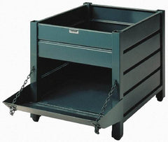 Steel King - 30" Long x 36" Wide x 24" High Steel Bin-Style Bulk Storage and Transport Container with 1 Gate - 4,000 Lb. Load Capacity - Eagle Tool & Supply