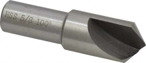 Interstate - 5/8" Head Diam, 1/2" Shank Diam, 1 Flute 100° High Speed Steel Countersink - Eagle Tool & Supply