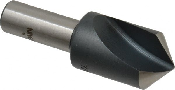 Interstate - 7/8" Head Diam, 1/2" Shank Diam, 1 Flute 100° High Speed Steel Countersink - Eagle Tool & Supply